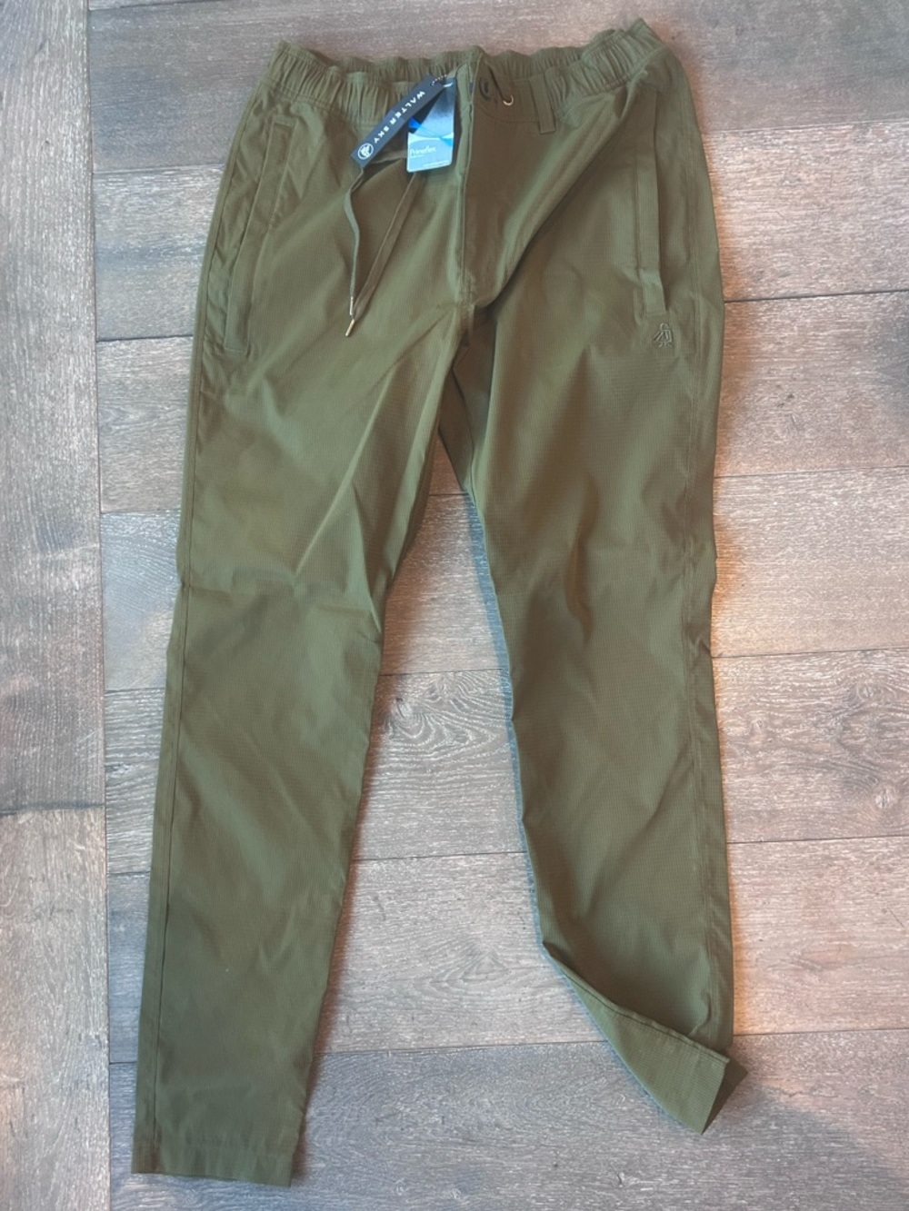 Men's Walter Sky Olive Green Lightweight Drawstring Pants